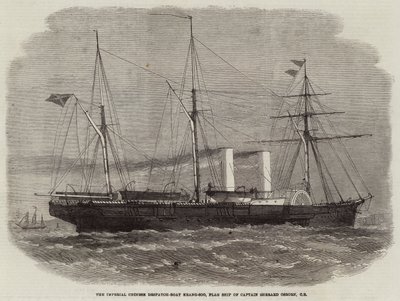 Das kaiserliche chinesische Depeschenboot Keang-Soo, Flaggschiff von Kapitän Sherard Osborn, CB von Edwin Weedon